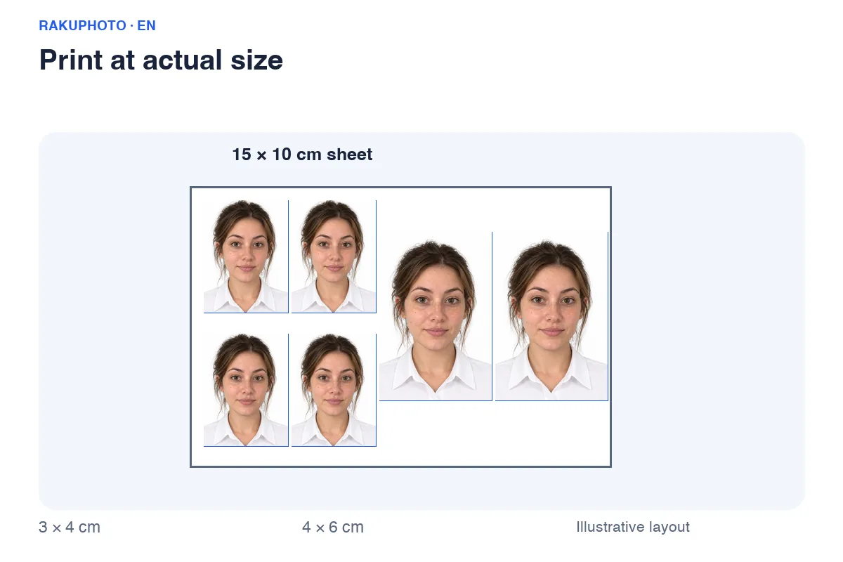 Example portrait print sheet layout
